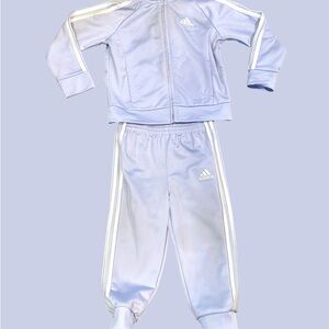 Adidas Lavender Tracksuit with White Accents